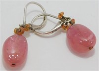 Sterling Silver and Rose Quartz Earrings