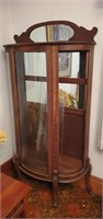 China cabinet with broken glass approx 65 inches