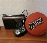 Pair of radios and a dodge ball