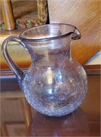 Crackle glass pitcher