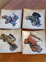Hand painted Nap Co vintage car dishes