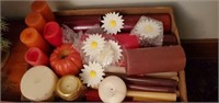 Box of various candles