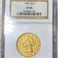 1849 $10 Gold Eagle NGC - XF45