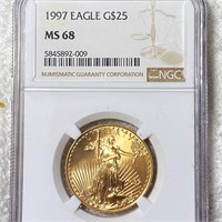 1997 $25 Gold Eagle NGC - MS68 1/2oz