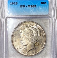 1925 Silver Peace Dollar ICG - MS65