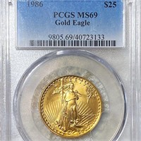 1986 $25 Gold Eagle PCGS - MS69 1/2oz