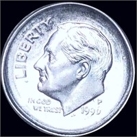 1990-P Roosevelt Silver Dime OFF-CENTER