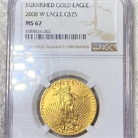 2008-W $25 Gold Eagle NGC - MS67 BURNISHED