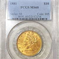 1881 $10 Gold Eagle PCGS - MS60