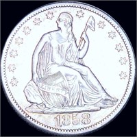 1858-O Seated Half Dollar NEARLY UNCIRCULATED