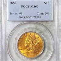 1882 $10 Gold Eagle PCGS - MS60