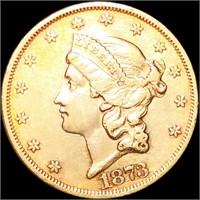 1873 $20 Gold Double Eagle CLOSELY UNCIRCULATED