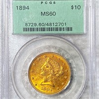 1894 $10 Gold Eagle PCGS - MS60