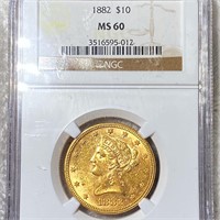 1882 $10 Gold Eagle NGC - MS60
