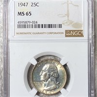 1947 Washington Silver Quarter NGC - MS65