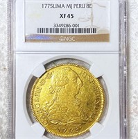1775 Peru Gold 8 Escudos NGC - XF45