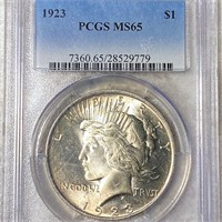 1923 Silver Peace Dollar PCGS - MS65
