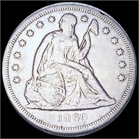 1860-O Seated Silver Dollar ABOUT UNCIRCULATED