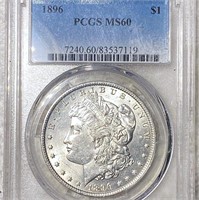 1896 Morgan Silver Dollar PCGS - MS60