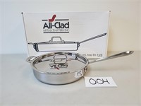 New All-Clad $245 Stainless 3Qt Saute Pan w/ Lid