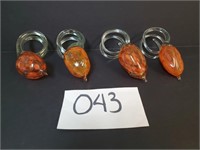 4 Hand Blown Glass Napkin Rings