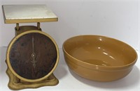 Vintage Metal Scale & Bowl