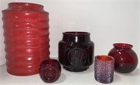 Red Glass & Pottery
