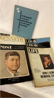 Vintage Kennedy magazines and boat motor manual