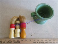 SHAVING MUG AND BRUSHES