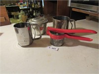 Vintage sifters and juicer