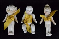 Miniature Bisque Antique Dolls - 3 Total