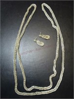 Vintage Sterling-Type Necklace & Earring Set