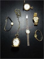 Group of (2) Pocket Watches and (4) Watches