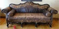 Old Hickory Tannery Tooled Leather Couch Retail