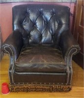 Old Hickory Tannery Leather Swivel Rocker
