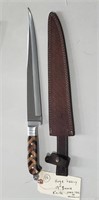 Huge 19" heavy well made bowie  knife olive wood