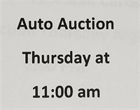 Auto Auction Thursday at 11:00