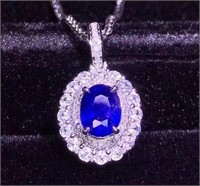1ct Sri Lanka Royal Blue Sapphire Pendant 18k Gold
