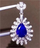 1.3ct Royal Blue Sapphire Pendant 18k Gold