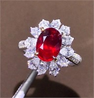 2ct Mozambique Ruby 18k Gold Diamond Ring