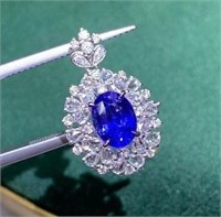 1.5Cornflower sapphire pendant 18k gold