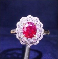 1ct natural pigeon blood ruby ring 18k gold