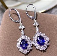 3.5ct Royal Sapphire Earrings 18k