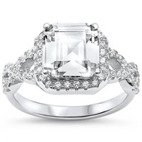 Asher Cut Square Twisted Infinty Cz Ring