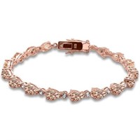 Rose Gold-pl. Pear Cut 16.00 Ct Morganite Bracelet