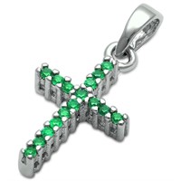 Green Emerald Cross Pendant