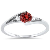 Round Ruby & Cz Dinette Ring