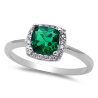 Emerald & Cz Ring - Simply Beautiful
