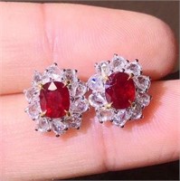 1.5ct Mozambique Ruby Stud Earrings in 18k Gold