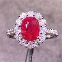 2.3ct natural pigeon blood red ruby ring 18k gold